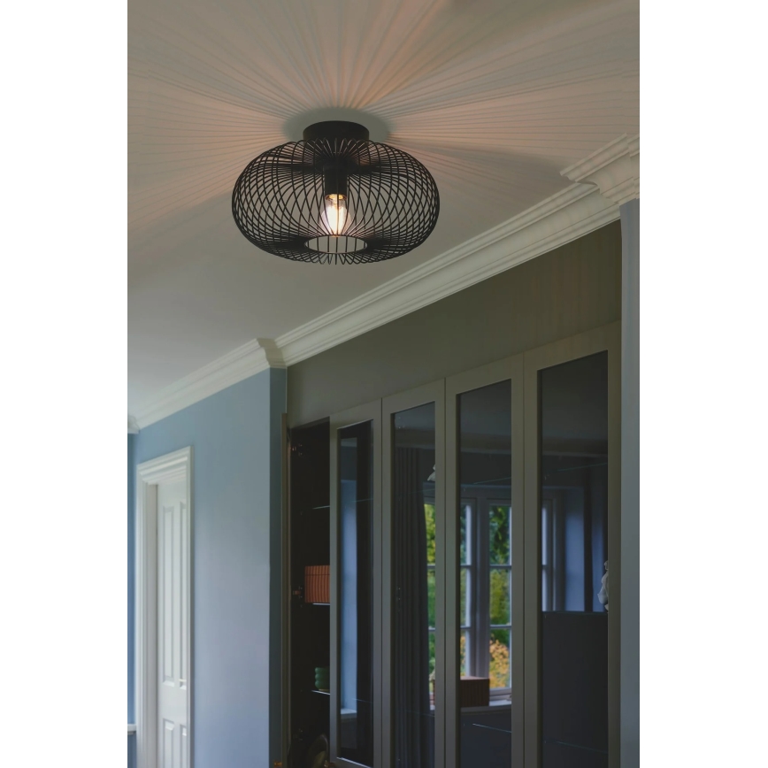 Nordlux - Laevalgusti BERONI 1xE27/60W/230V läbimõõt 40,3 cm must