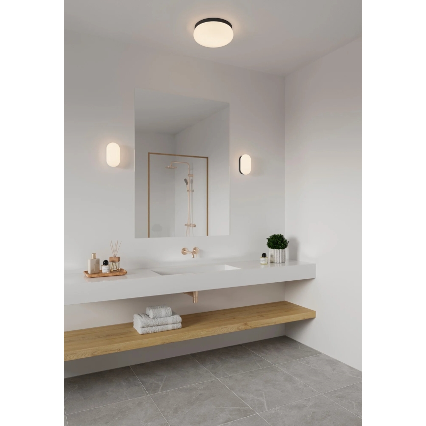 Nordlux - Laevalgusti vannituppa FOAM 2xE27/55W/230V IP44 d. 34 cm must