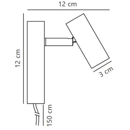 Nordlux - LED Hämardatav kohtvalgusti seinale OMARI LED/3,2W/230V must