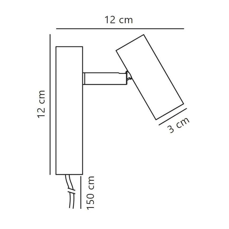Nordlux - LED Hämardatav kohtvalgusti seinale OMARI LED/3,2W/230V must