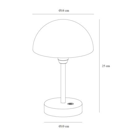Nordlux - LED Hämardatav laetav väli laualamp ELLEN LED/2,8W/3,7V IP44 beež
