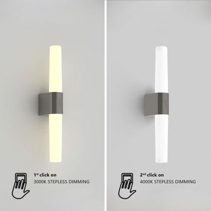 Nordlux - LED Hämardatav peeglivalgustus vannituppa HELVA LED/9,5W/230V IP44 3000/4000K CRI 90 matt kroom