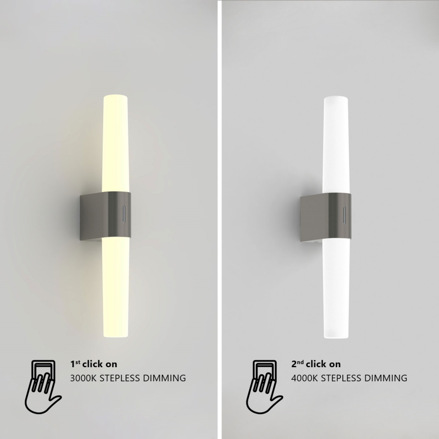 Nordlux - LED Hämardatav peeglivalgustus vannituppa HELVA LED/9,5W/230V IP44 3000/4000K CRI 90 matt kroom