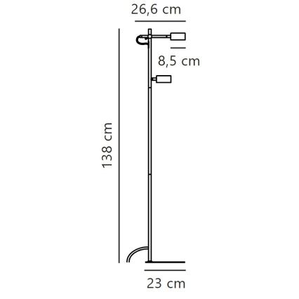 Nordlux - LED Hämardatav põrandalamp CLYDE 2xLED/4W/230V