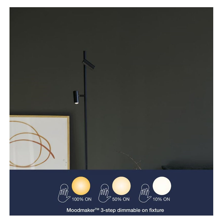 Nordlux - LED Hämardatav puutetundlik põrandalamp OMARI 2xLED/3,2W/230V must