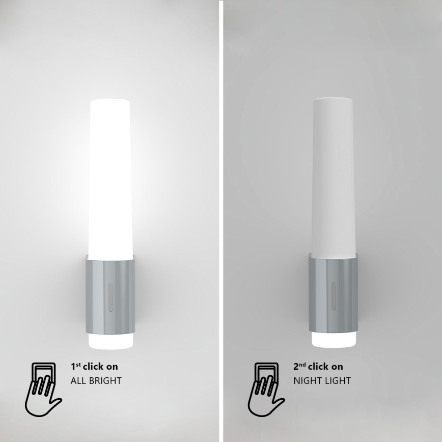 Nordlux - LED Hämardatav Seinavalgusti vannituppa HELVA LED/6,8W/230V IP44 CRI 90 läikiv kroom