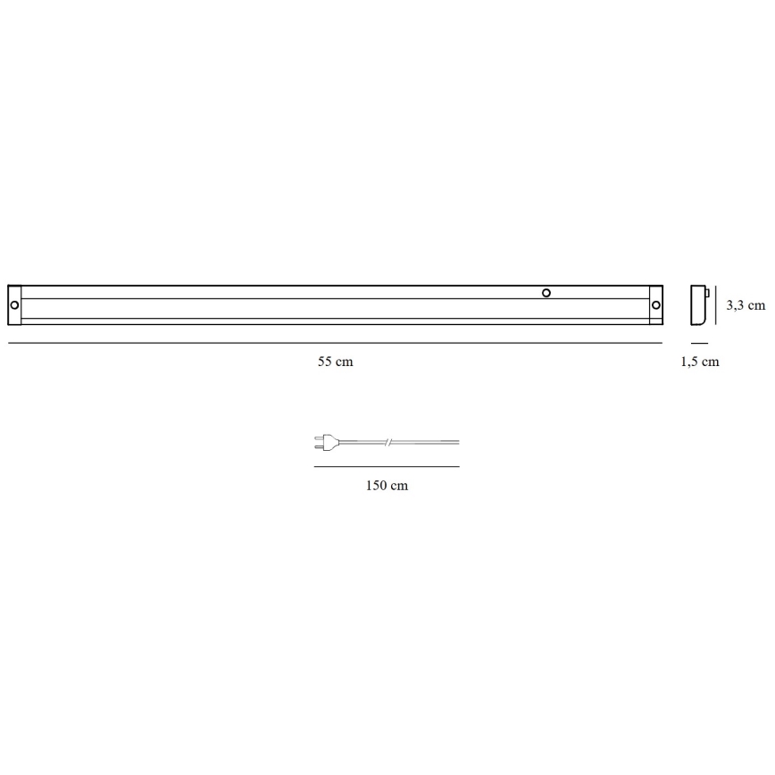 Nordlux - LED Kapialune valgusti kööki PRESTON LED/8W/230V 3000/4000K 55 cm