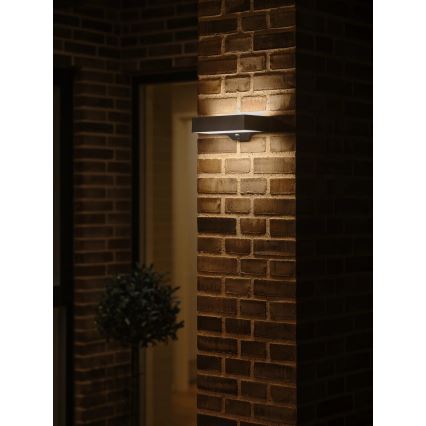 Nordlux - LED päikeseenergia seinavalgusti anduriga MONAY LED/5W/5V 3000K IP44 2000 mAh must