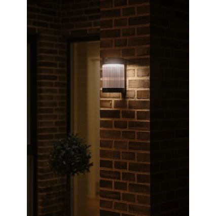 Nordlux - LED Päikesepaneeliga seinavalgusti koos anduriga COUPAR LED/3,2W/5V 3000K IP44 1800 mAh must