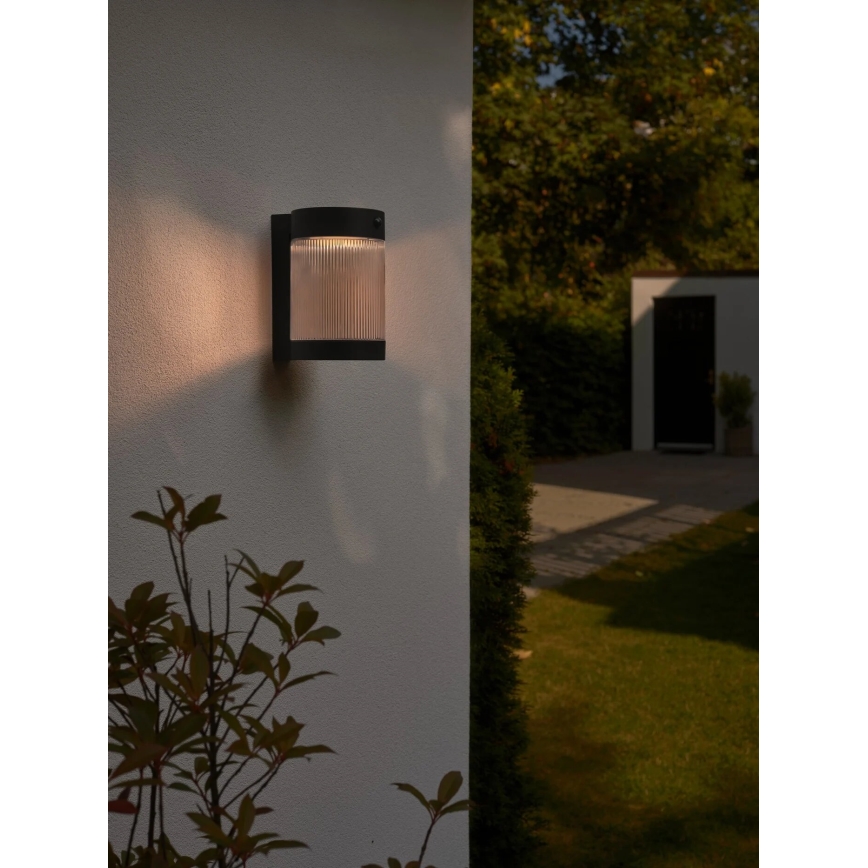 Nordlux - LED Päikesepaneeliga seinavalgusti koos anduriga COUPAR LED/3,2W/5V 3000K IP44 1800 mAh must