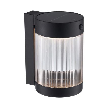 Nordlux - LED Päikesepaneeliga seinavalgusti koos anduriga COUPAR LED/3,2W/5V 3000K IP44 1800 mAh must