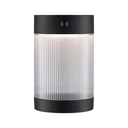 Nordlux - LED Päikesepaneeliga seinavalgusti koos anduriga COUPAR LED/3,2W/5V 3000K IP44 1800 mAh must