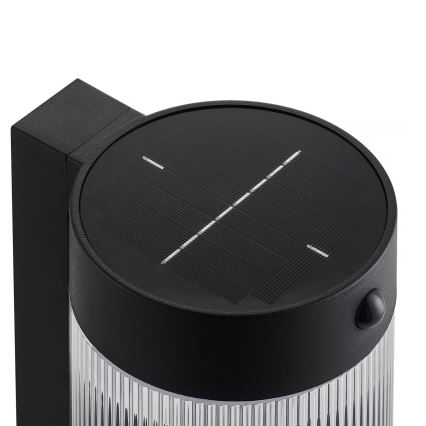 Nordlux - LED Päikesepaneeliga seinavalgusti koos anduriga COUPAR LED/3,2W/5V 3000K IP44 1800 mAh must