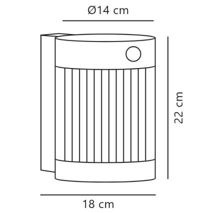 Nordlux - LED Päikesepaneeliga seinavalgusti koos anduriga COUPAR LED/3,2W/5V 3000K IP44 1800 mAh must