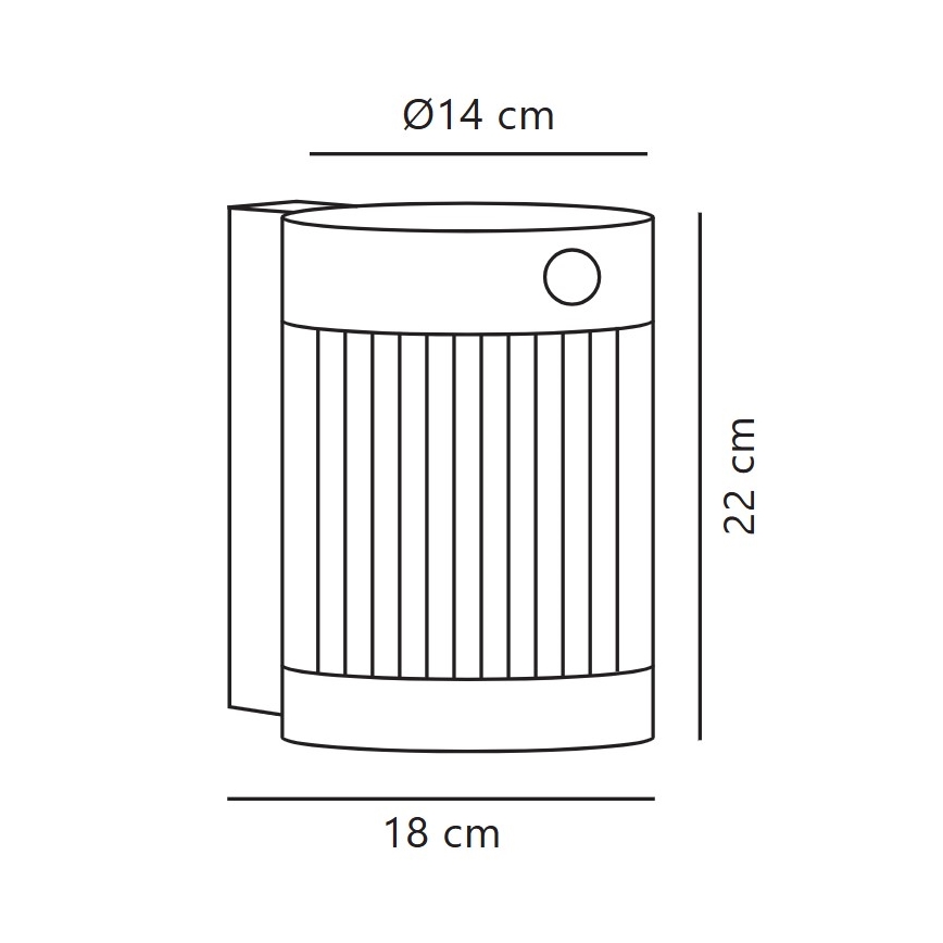 Nordlux - LED Päikesepaneeliga seinavalgusti koos anduriga COUPAR LED/3,2W/5V 3000K IP44 1800 mAh must