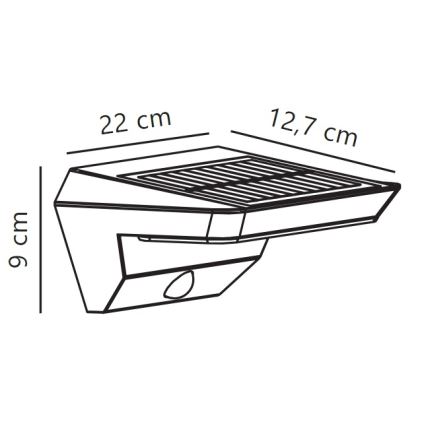 Nordlux - LED Päikesepaneeliga seinavalgusti koos anduriga AGENA LED/5W/3,7V IP44 2200 mAh