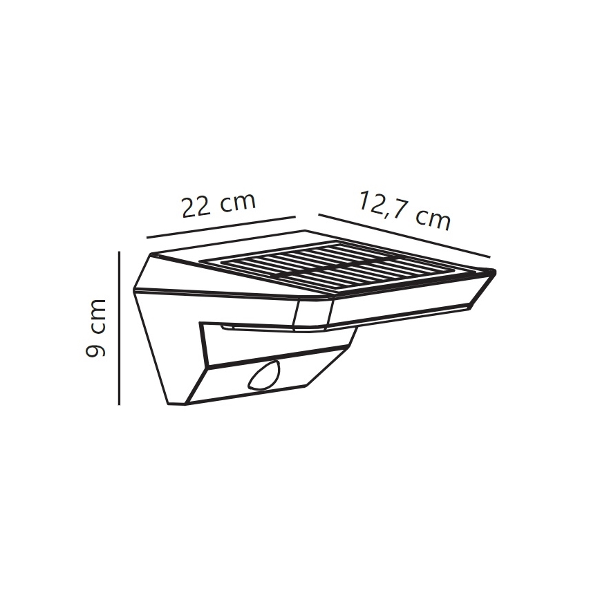 Nordlux - LED Päikesepaneeliga seinavalgusti koos anduriga AGENA LED/5W/3,7V IP44 2200 mAh