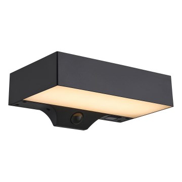 Nordlux - LED Päikesepaneeliga seinavalgusti koos anduriga MONAY LED/5W/5V 3000K IP44 must