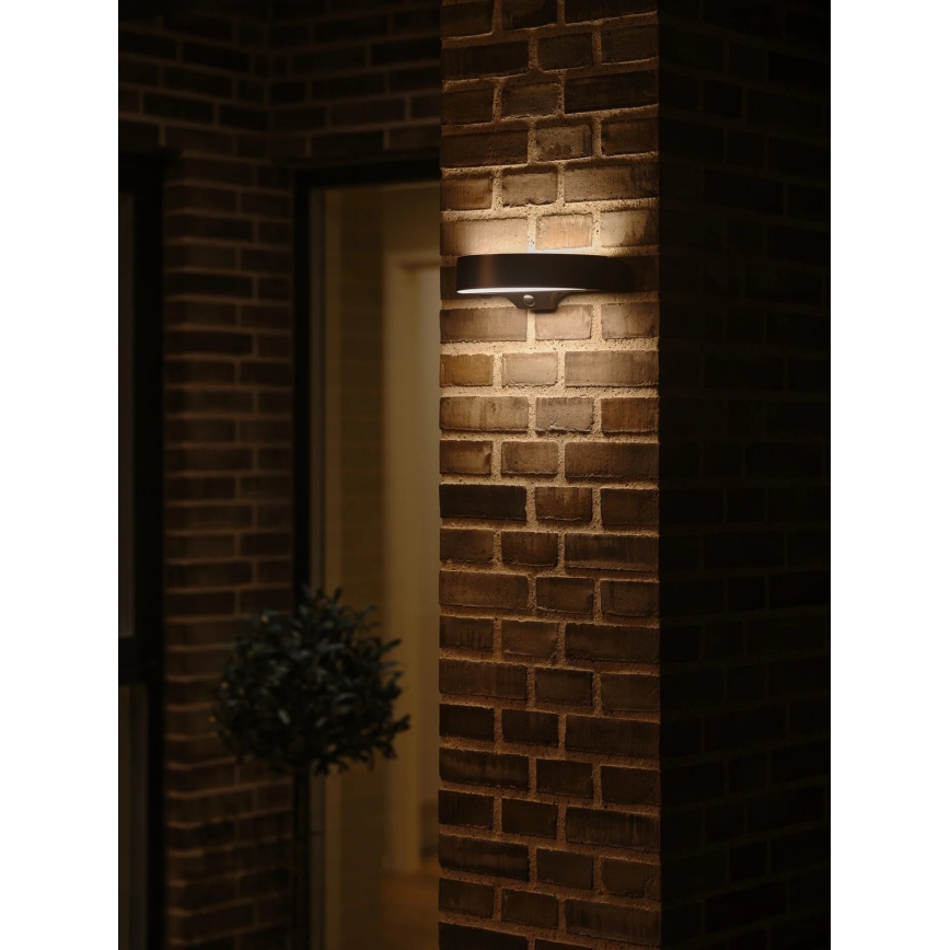 Nordlux - LED Päikesepaneeliga seinavalgusti koos anduriga MONAY LED/5W/5V 3000K IP44 2000 mAh must