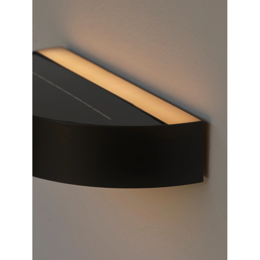 Nordlux - LED Päikesepaneeliga seinavalgusti koos anduriga MONAY LED/5W/5V 3000K IP44 2000 mAh must
