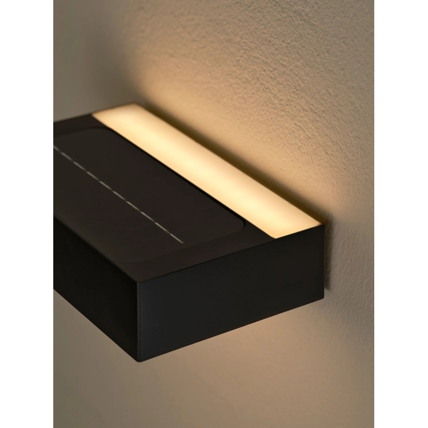Nordlux - LED Päikesepaneeliga seinavalgusti koos anduriga MONAY LED/5W/5V 3000K IP44 must