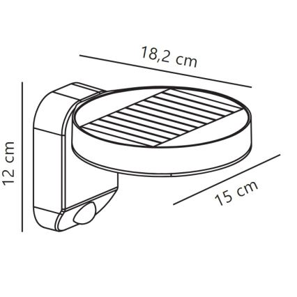 Nordlux - LED Päikesepaneeliga seinavalgusti koos anduriga RICA LED/5W/3,7V IP44 ümmargune