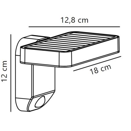 Nordlux - LED Päikesepaneeliga seinavalgusti koos anduriga RICA LED/5W/3,7V IP44 kandiline