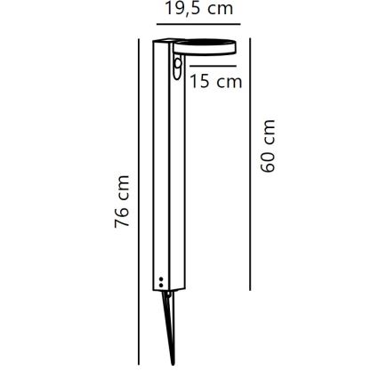Nordlux - LED Päikesepaneeliga valgusti anduriga RICA LED/5W/3,7V IP44