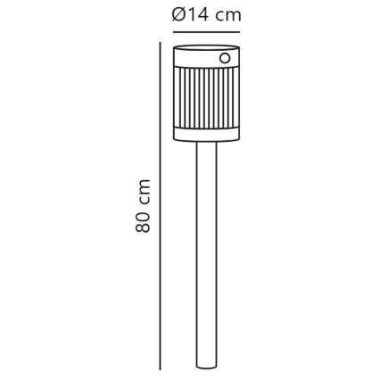 Nordlux - LED Päikesepaneeliga valgusti COUPAR LED/3,2W/5V 3000K IP44 must