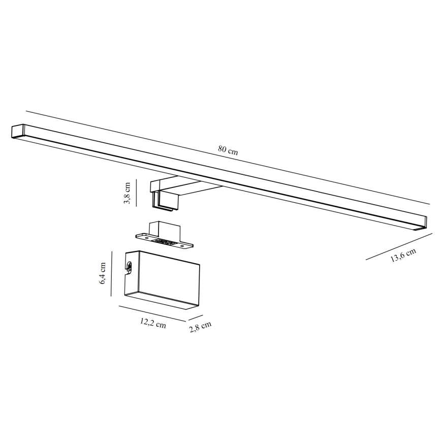 Nordlux - LED Peeglivalgustus vannituppa MARLEE LED/11,5W/230V 3000K IP44 must