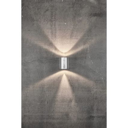 Nordlux - LED välisseinavalgusti CANTO 2xLED/6W/230V IP44 hõbedane