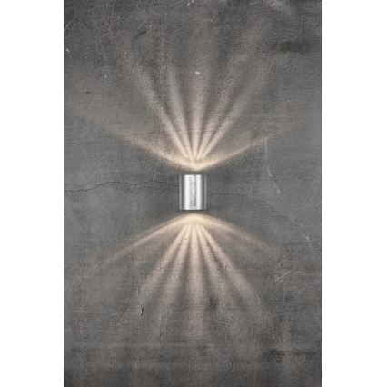 Nordlux - LED välisseinavalgusti CANTO 2xLED/6W/230V IP44 hõbedane