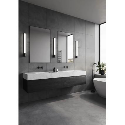 Nordlux - LED-vannitoa peegli valgusti koos pistikupesaga MALAIKA LED/15W/230V IP44 68,4cm must