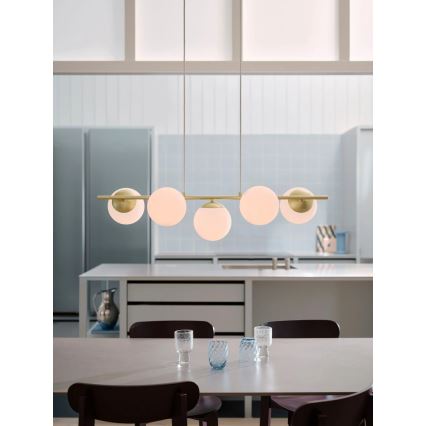 Nordlux - LILLY ripplühter kaabliga 5xE14/10W/230V messing