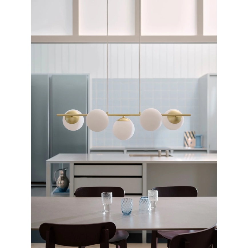 Nordlux - LILLY ripplühter kaabliga 5xE14/10W/230V messing