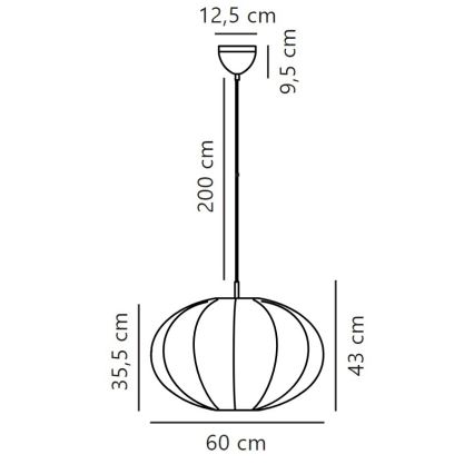 Nordlux - Lühter AERON 1xE27/40W/230V d. 60 cm