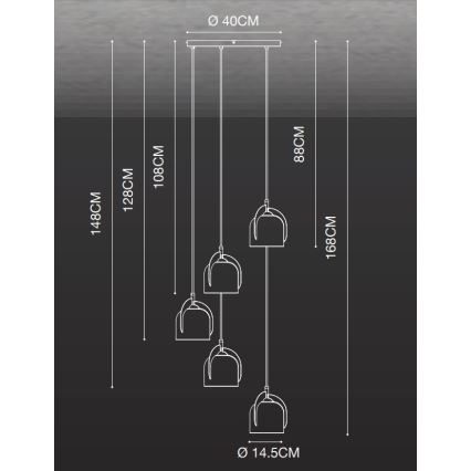 Nordlux - Lühter BOSHI 5xE14/40W/230V