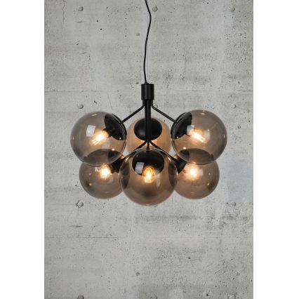 Nordlux - Lühter IVONA 6xE27/28W/230V must