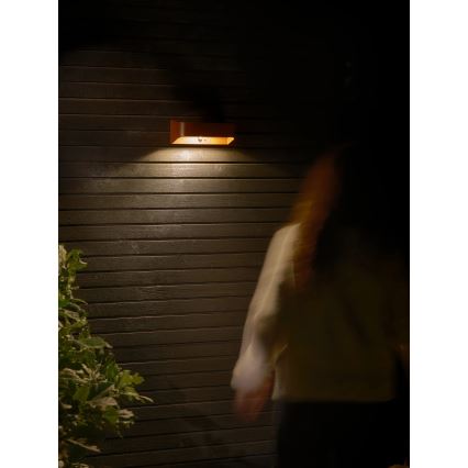 Nordlux - MARCELLIO LED päikeselamp liikumisanduriga LED/5W/5V IP54 2200 mAh pruun