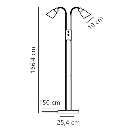 Nordlux - Põrandalamp MOLLI 2xE14/25W/230V