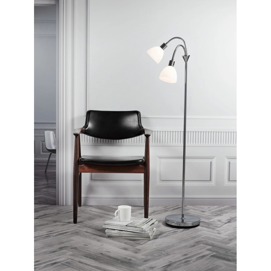 Nordlux - põrandalamp RAY 2xE14/25W/230V läikiv kroom