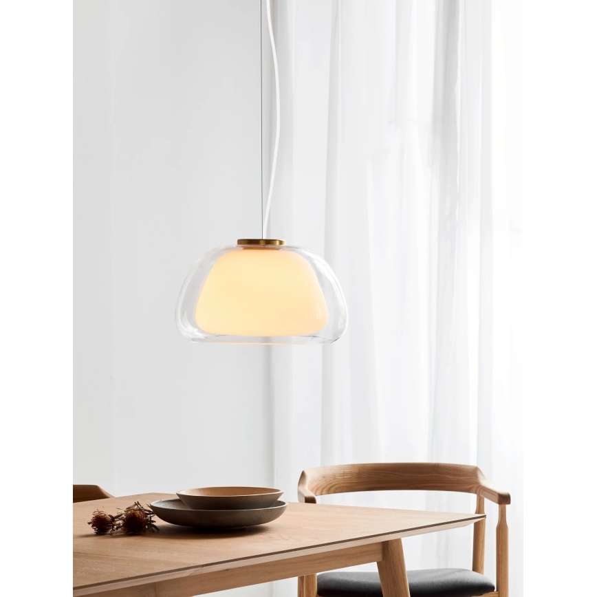 Nordlux - Ripplamp kaabliga JELLY 1xE27/40W/230V valge/selge, läbimõõt 39 cm