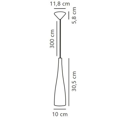 Nordlux - Rippvalgusti juhtmega EMBLA 1xE27/40W/230V suitsuhall/must
