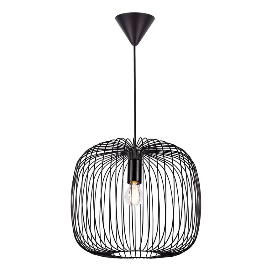 Nordlux - Rippvalgusti kaabliga BERONI 1xE27/60W/230V must, Ø 40 cm