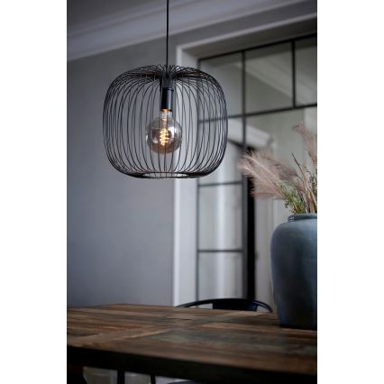 Nordlux - Rippvalgusti kaabliga BERONI 1xE27/60W/230V must, Ø 40 cm