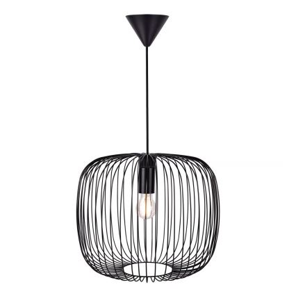 Nordlux - Rippvalgusti kaabliga BERONI 1xE27/60W/230V must, Ø 40 cm