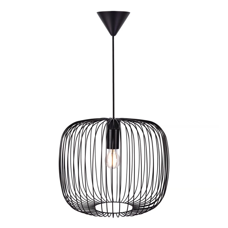 Nordlux - Rippvalgusti kaabliga BERONI 1xE27/60W/230V must, Ø 40 cm