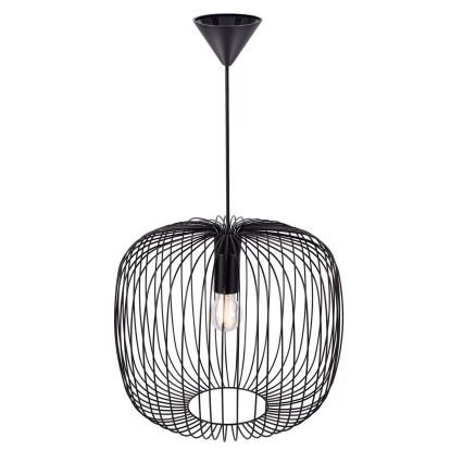 Nordlux - Rippvalgusti kaabliga BERONI 1xE27/60W/230V must, Ø 40 cm