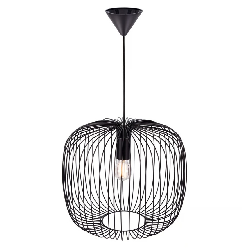 Nordlux - Rippvalgusti kaabliga BERONI 1xE27/60W/230V must, Ø 40 cm
