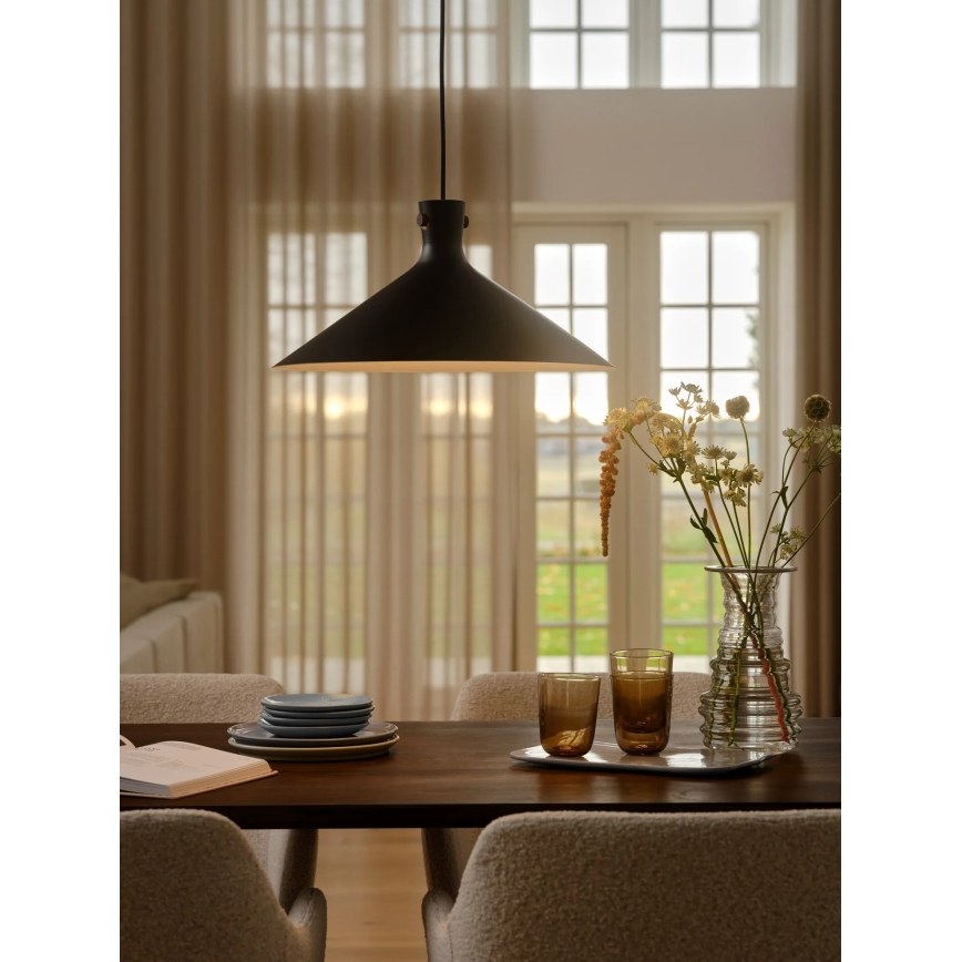 Nordlux - rippvalgusti kaabliga DORINA 1xE27/60W/230V must Ø 45 cm